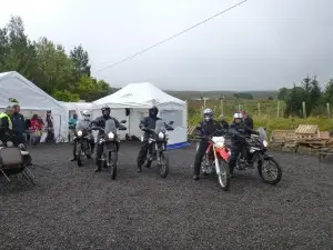 Group of CCM GP450 motorbikes